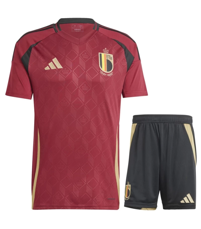 Conjunto Bélgica Camisa e Calção  Junior Infantil Criança EURO 2024/2025 Principal