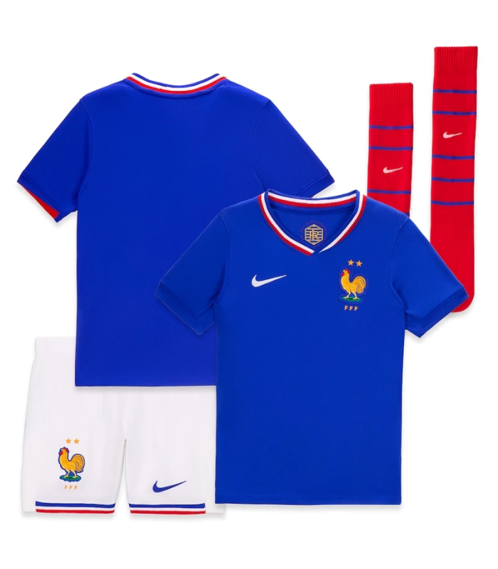 Conjunto Camisola Calções Meias França Criança Pequena EURO 2024/2025 Principal