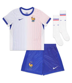 Frankreich Trikot Shorts Socken Kleinkind Kinder EURO 2024/2025 Auswärts