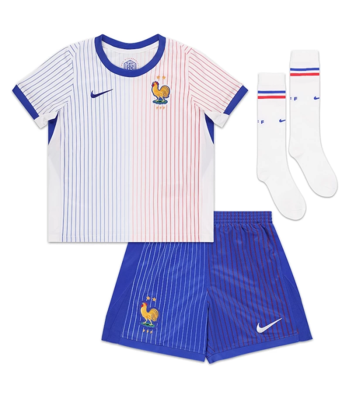 Conjunto Camisola Calções Meias França Criança Pequena EURO 2024/2025 Alternativa