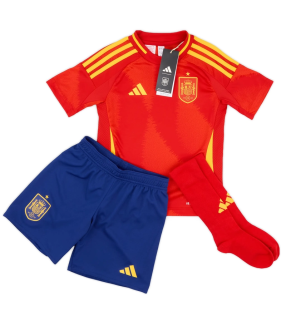 Conjunto Camisola Calções Meias Espanha Criança Pequena EURO 2024/2025 Principal