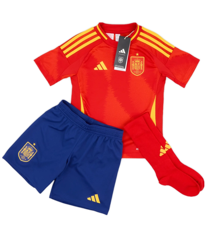 Conjunto Camisola Calções Meias Espanha Criança Pequena EURO 2024/2025 Principal