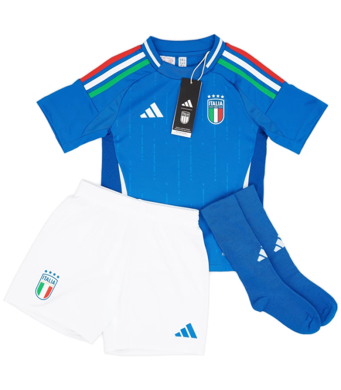 Italy Home Kit Shirt Shorts Socks Little Kids Child EURO 2024/2025 Home