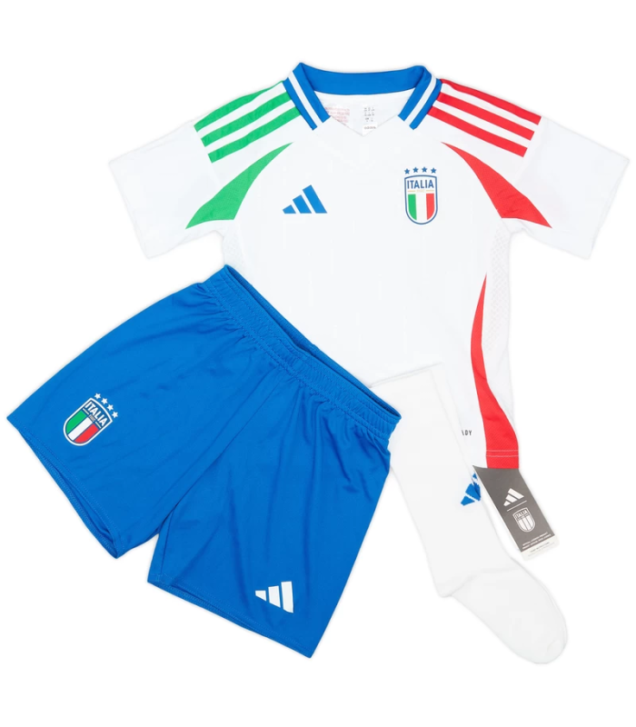 Italië Tenue Shirt Korte Broek Sokken Kleine Kind Kids EURO 2024/2025 Uit