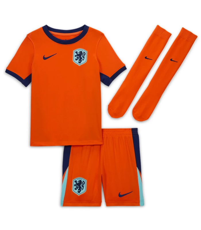 Conjunto Camisola Calções Meias Países Baixos Criança Pequena EURO 2024/2025 Principal