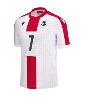 Georgië Shirt KVARATSKHELIA EURO 2024/2025 Thuis