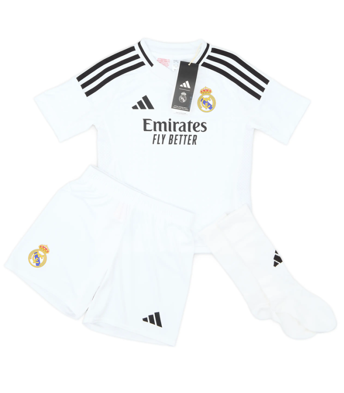 Conjunto Camisola Calções Meias Real Madrid Criança Pequena 2024/2025 Principal