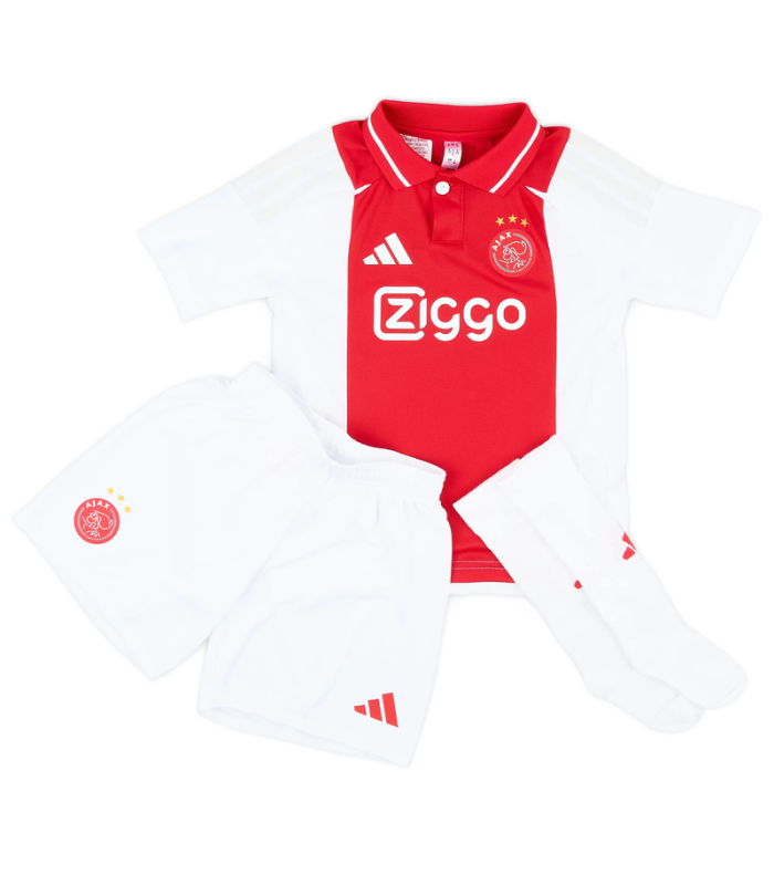 Conjunto Camisola Calções Meias Ajax Amsterdam Criança Pequena 2024/2025 Principal