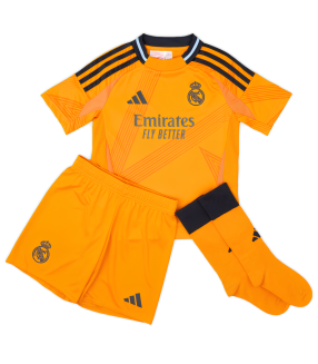 Conjunto Camisola Calções Meias Real Madrid Criança Pequena 2024/2025 Alternativa