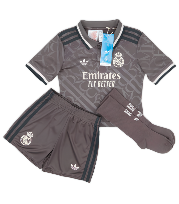 Conjunto Camisola Calções Meias Real Madrid Criança Pequena 2024/2025 Terceira