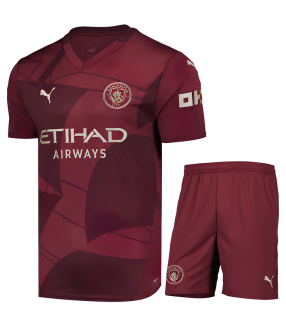 Conjunto Manchester City Camisa e Calção Junior Infantil Criança 2024/2025 Terceira