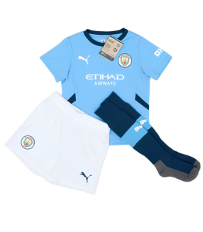 Conjunto Camisola Calções Meias Manchester City Criança Pequena 2024/2025 Principal