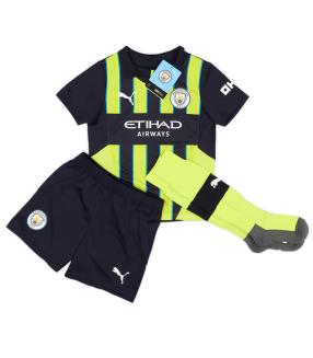 Conjunto Camisola Calções Meias Manchester City Criança Pequena 2024/2025 Alternativa