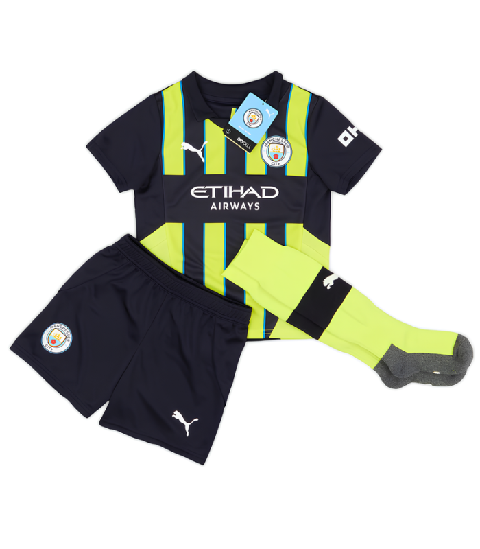 Conjunto Camisola Calções Meias Manchester City Criança Pequena 2024/2025 Alternativa