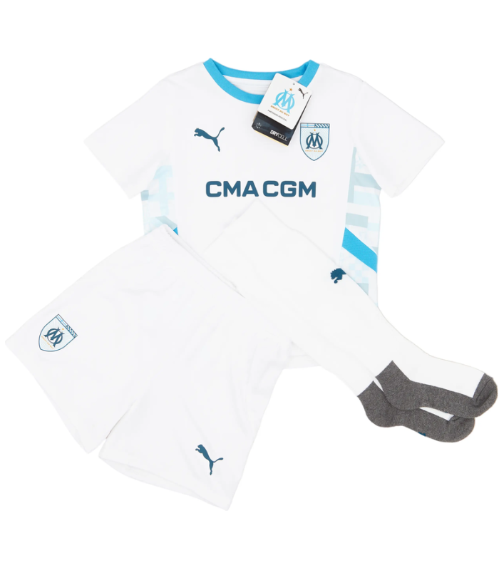 Kit Maglia Pantaloncini Calze Olympique Marsiglia Bambino Piccolo 2024/2025 Home