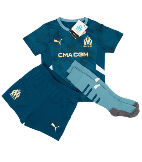 Ensemble Maillot Short Chaussettes OM Marseille Petit Enfant 2024/2025 Extérieur