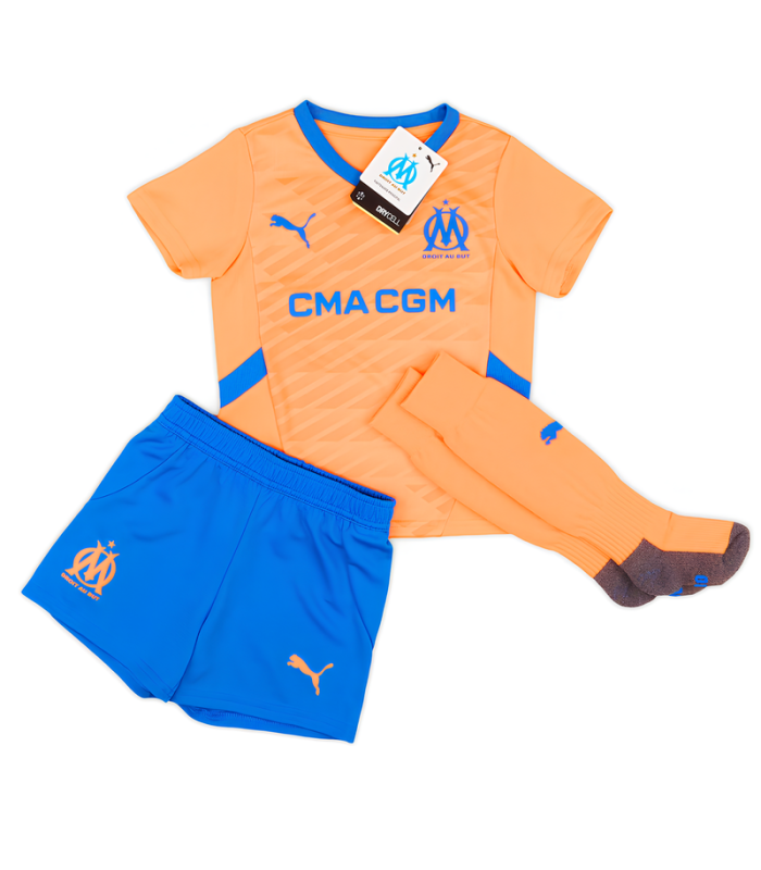 Kit Maglia Pantaloncini Calze Olympique Marsiglia Bambino Piccolo 2024/2025 Terza