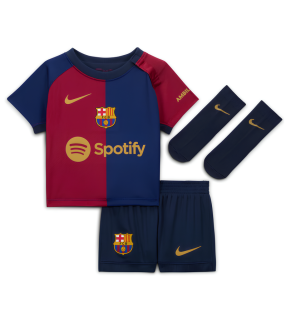 Conjunto Camiseta Pantalones Cortos Calcetines FC Barcelona Bebé 2024/2025 Primera