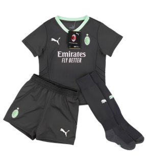 Conjunto Camisola Calções Meias AC Milan Criança Pequena 2024/2025 Terceira