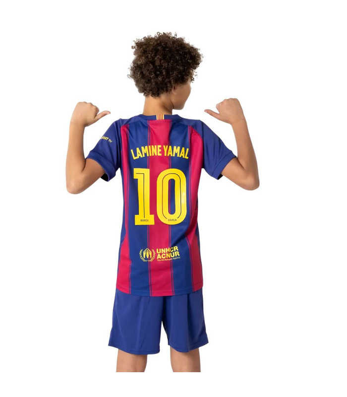 Kit FC Barcellona Maglia e Pantaloncini Bambino Ragazzo Junior LAMINE YAMAL 2025/202 Home