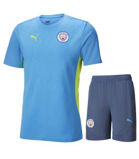 Conjunto Manchester City Camisa e Calção Junior Infantil Criança 2024/2025 Treino