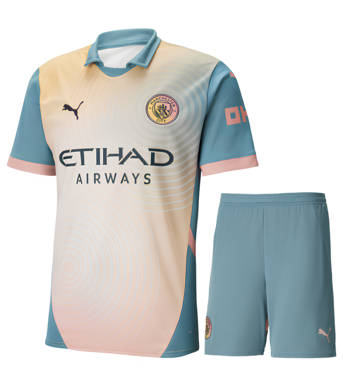 Conjunto Manchester City Camisa e Calção 2024/2025 Quarta