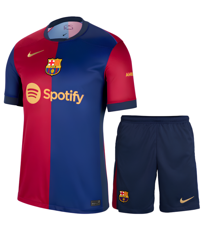 Conjunto FC Barcelona Camisa e Calção Junior Infantil Criança 2024/2025 Principal