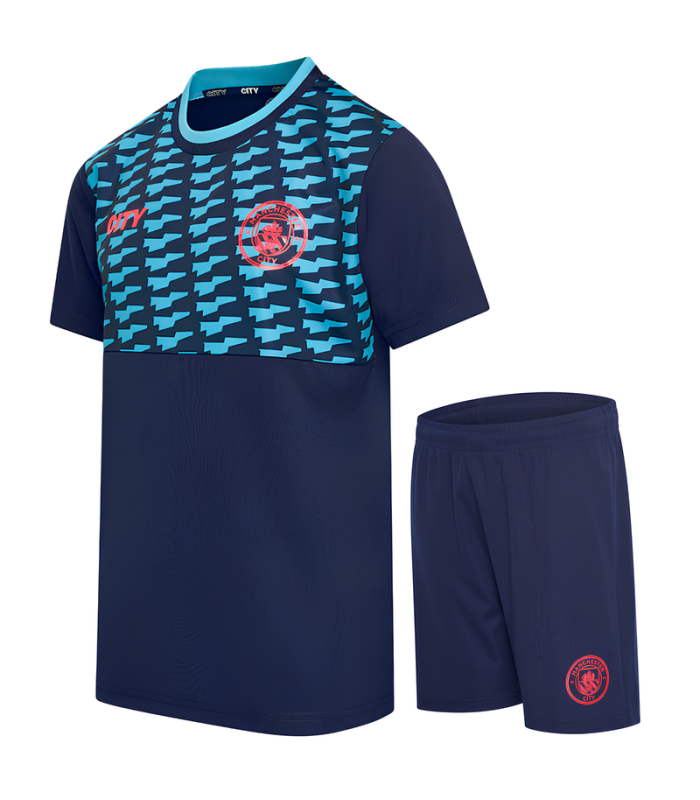 Conjunto Manchester City Camisa e Calção Junior Infantil Criança 2024/2025 Treino