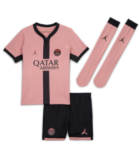 Conjunto Camisola Calções Meias PSG Paris Saint-Germain Criança Pequena 2024/2025 Jordan Terceira