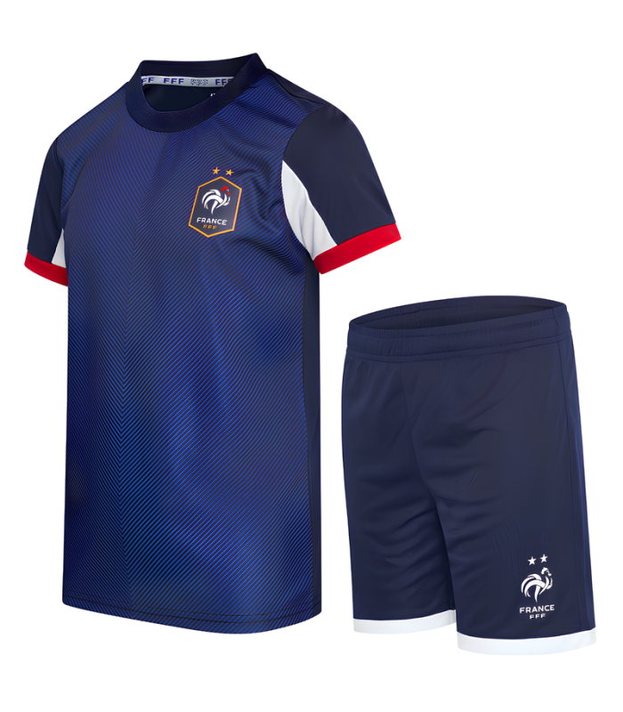 Conjunto França Camisa e Calção Junior Infantil Criança 2024/2025 Treino