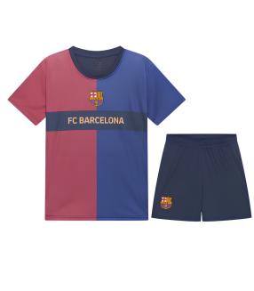 Conjunto FC Barcelona Camisa e Calção Junior Infantil Criança 2024/2025 Treino