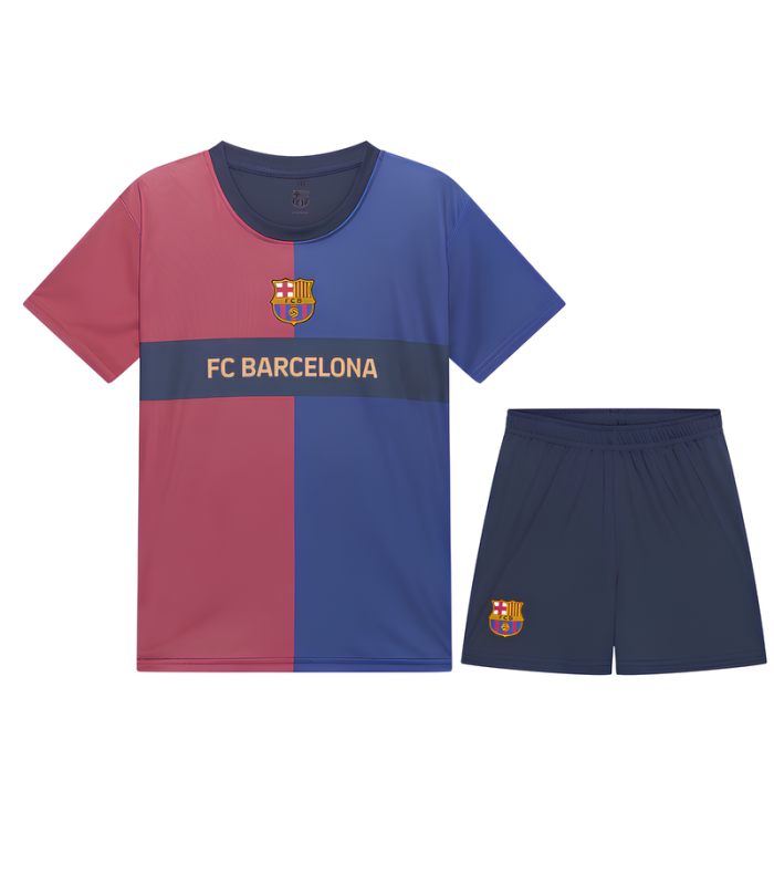 Conjunto FC Barcelona Camisa e Calção Junior Infantil Criança 2024/2025 Treino