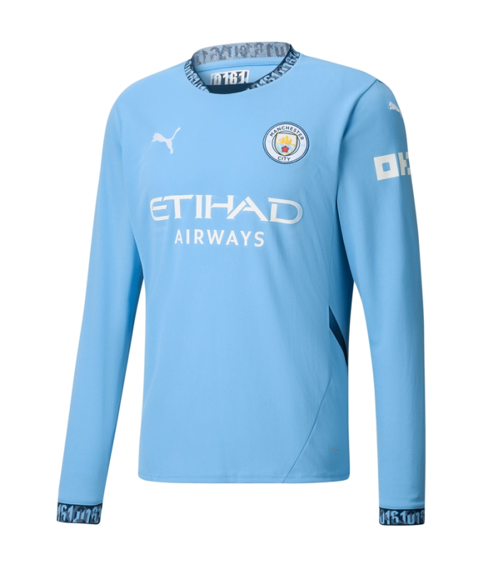 Camiseta Manchester City 2024/2025 Mangas Largas Primera